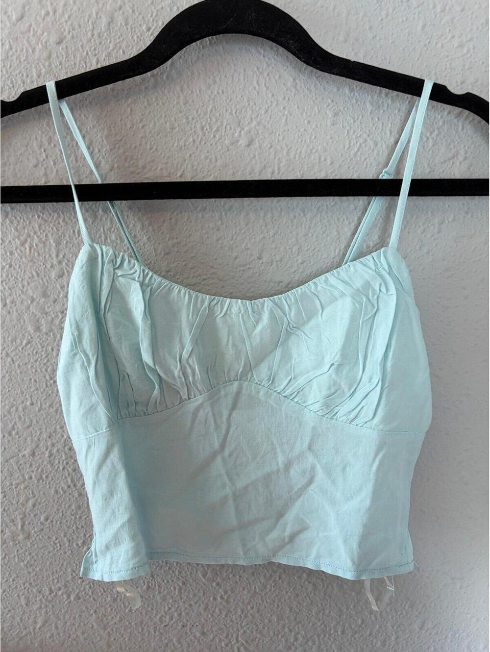 NWT L.A. Hearts Pacsun blue cropped tank size S. $25 retail. Pinhole as shown